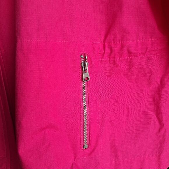 Chicos Womens Coat Long Sleeve Short Trench Style Pink Canvas Cotton Fall XL - Picture 4 of 8